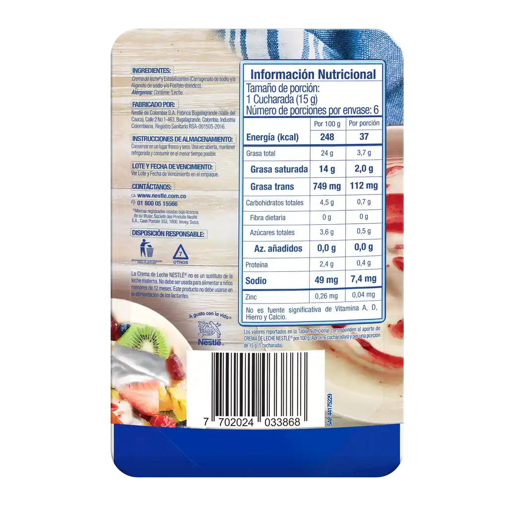 Crema de Leche NESTLÉ x 90g