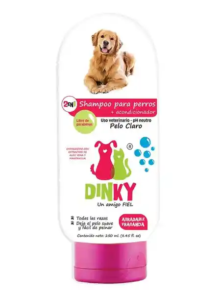 Dinky Shampoo + Acondicionador Para Perro Pelo Claro 250 mL