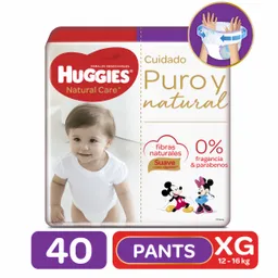 Pañales Huggies Natural Care Pants Etapa 4 Pack con 40 Unidades