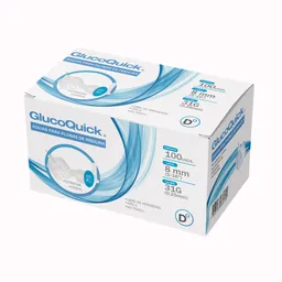 Glucoquick Aguja Autoinyector Insulina 8 mm Ref 208592