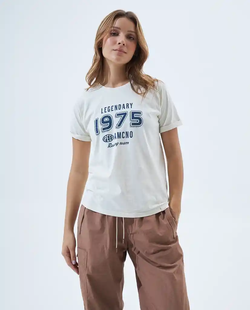 Camiseta Mujer Crudo Talla XL 601F001 Americanino