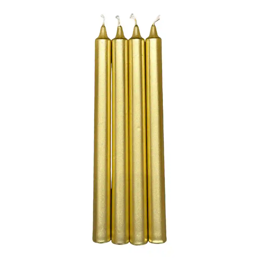 Set Krea Velas X4 Dorado Navideño