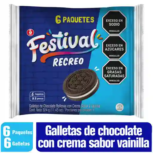 Galletas Festival Recreo 6 Paquetes X 6 Galletas
