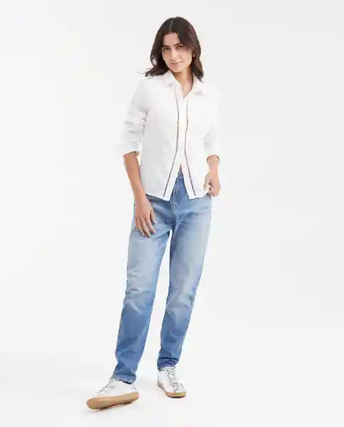 Camisa Eyelet Longsleeve Femenino Blanco 0 Claro T S Chevignon