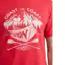 Camiseta Boat Text Hombre Rojo Medio Talla S Chevignon