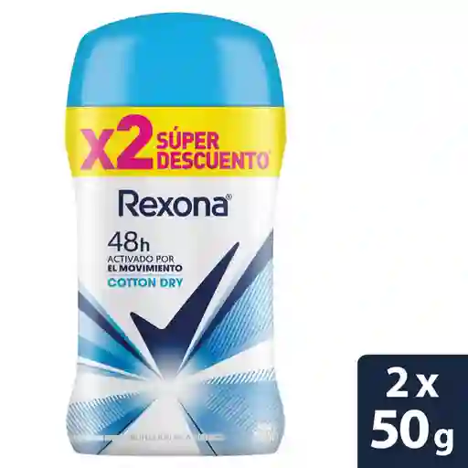 Rexona Desodorante Antitranspirante Cotton Dry en Barra