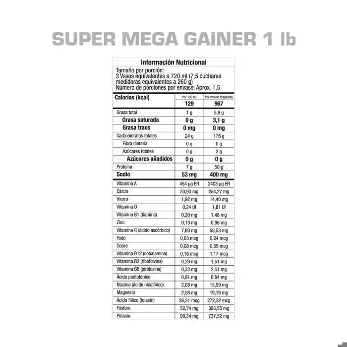 Proteína Hipercalórica Gmn Super Mega Gainer