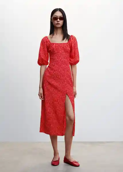 Vestido Sandia-H Rojo Talla XL Mujer Mango