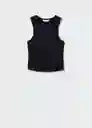 Camiseta Rib Negro Talla 21 Mango Teen Girl Mango