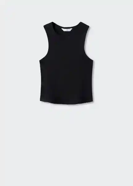 Camiseta Rib Negro Talla 21 Mango Teen Girl Mango