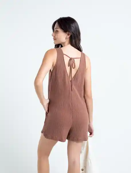  Enterizo Cocoa Mujer Cafe Azteca Medio Talla L Naf-Naf 