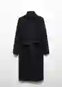 Abrigo Sirenita Negro Talla 26 Mujer Mango