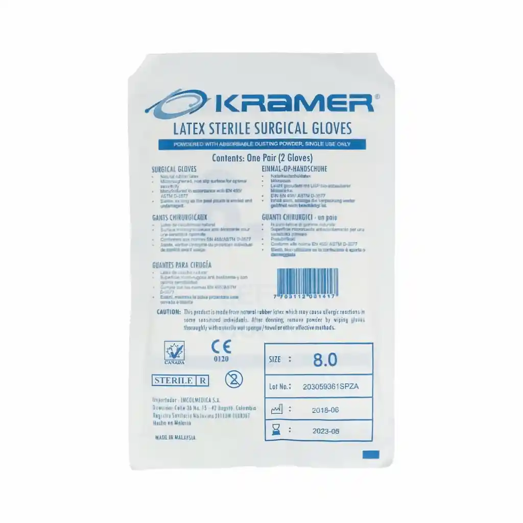 Kramer Guante Esteril Cirugia Sob X 1 Talla 8