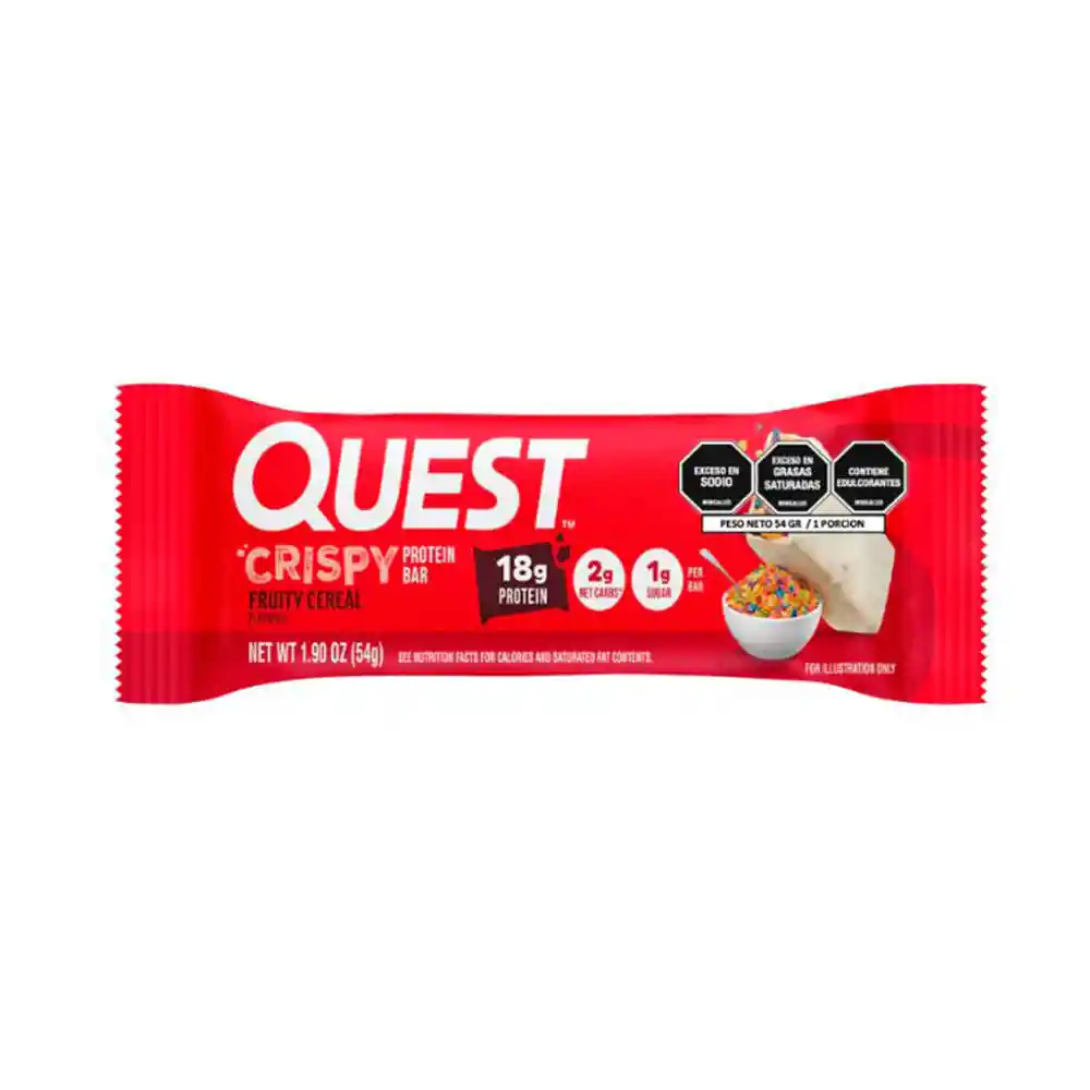 Quest Crispy Barra de Proteina Cereal de Frutas Bolsa