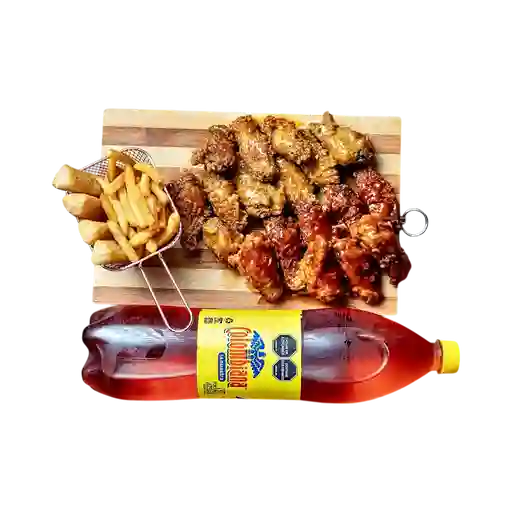 Combo 18 Alitas, 2 Acompañantes y Gaseosa 1.5 l