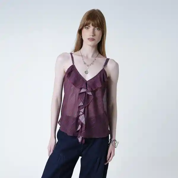 Blusa de Tiras Volante en Escote Multicolor M Fuera de Serie