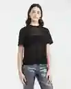 Camiseta Mesh Tee Negro Sombrío Ultraoscuro Talla S Chevignon