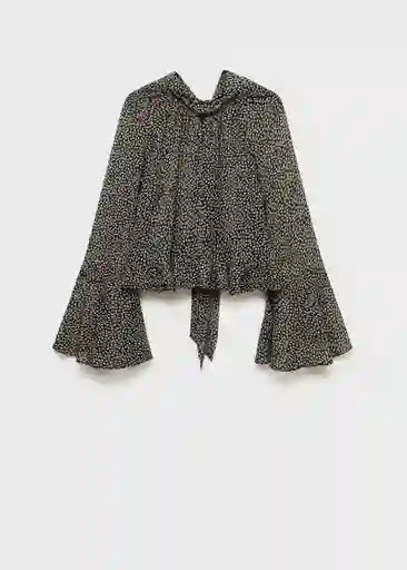 Blusa Splash Negro Talla L Mujer Mango
