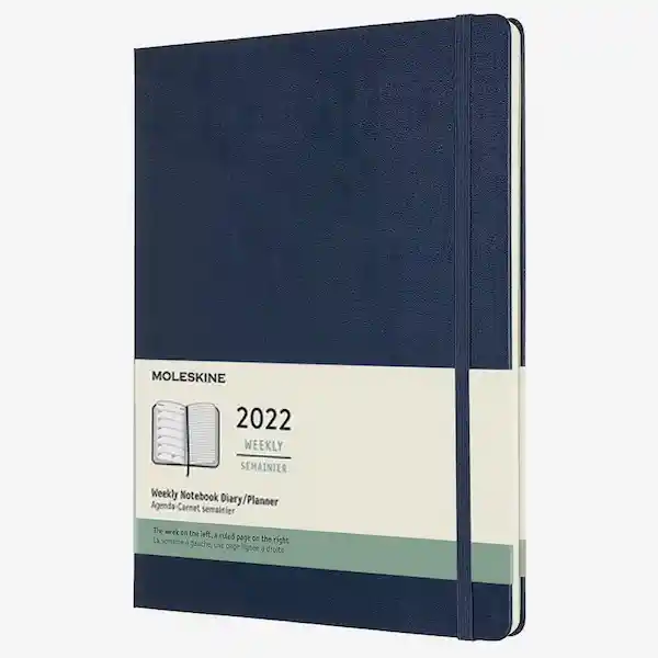 Moleskine Agenda Semanal 2022 Hard Cover Azul Zafiro 19 x 25 cm