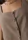 Camisa Milly Mujer Café Sepia Medio Talla L 412G397 Naf Naf