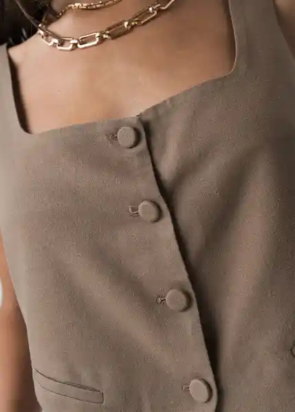 Camisa Milly Mujer Café Sepia Medio Talla L 412G397 Naf Naf