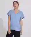 Camisa Unicolor Manga Corta Con Guardapolvos Cuello Sport y Botonadura