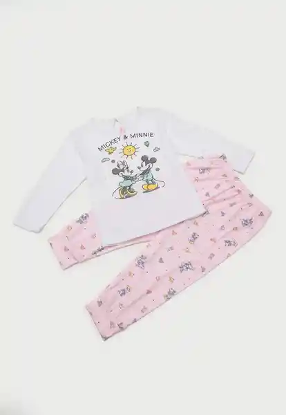 Pijama Niña Blanco Talla 3/6 Meses People Mickey