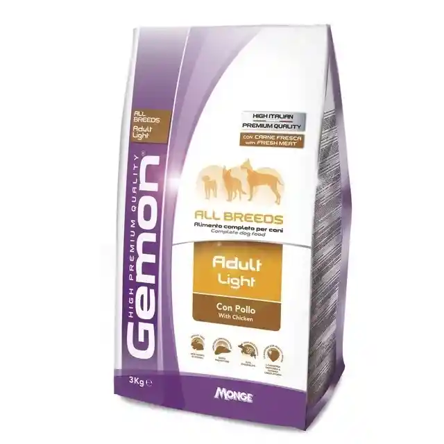 Gemon Alimento para Perro Adulto Light Sabor a Pollo