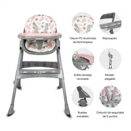 Silla Comedor Bebe Vancouver Rosado Bebesit