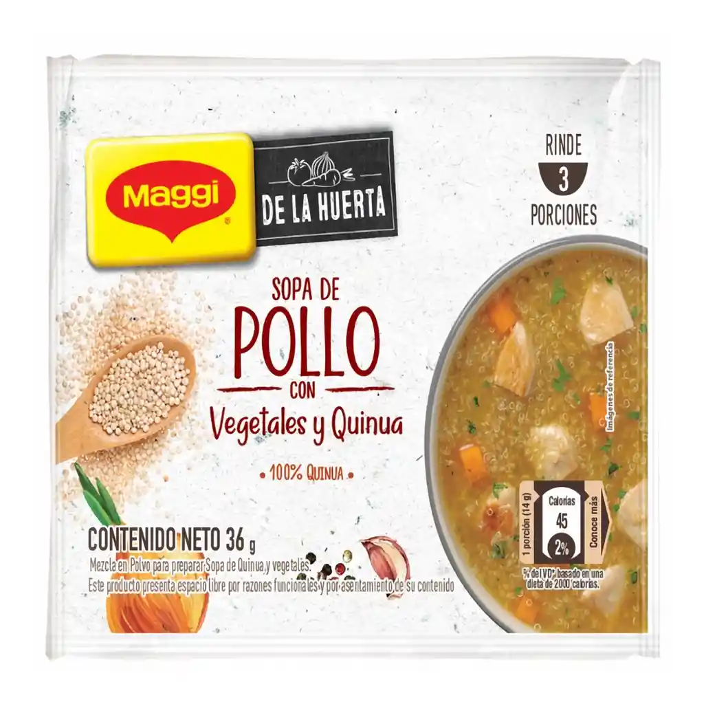 Maggi Sopa en Polvo de Pollo Con Vegetales y Quinua