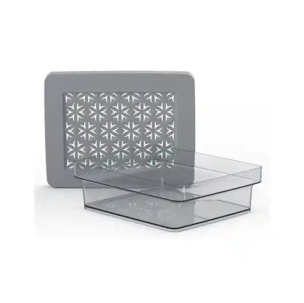 Ordene Caja Multiusos Tapa Gris/Azul de 14 L OR84303