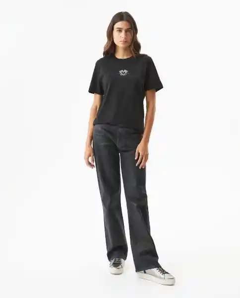 Camiseta Graphic Femenino Negro Sombrio Oscuro Talla M Chevignon