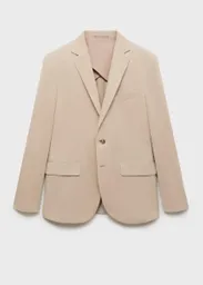 Blazer Americana Verner Beige Talla 48 Hombre Mango