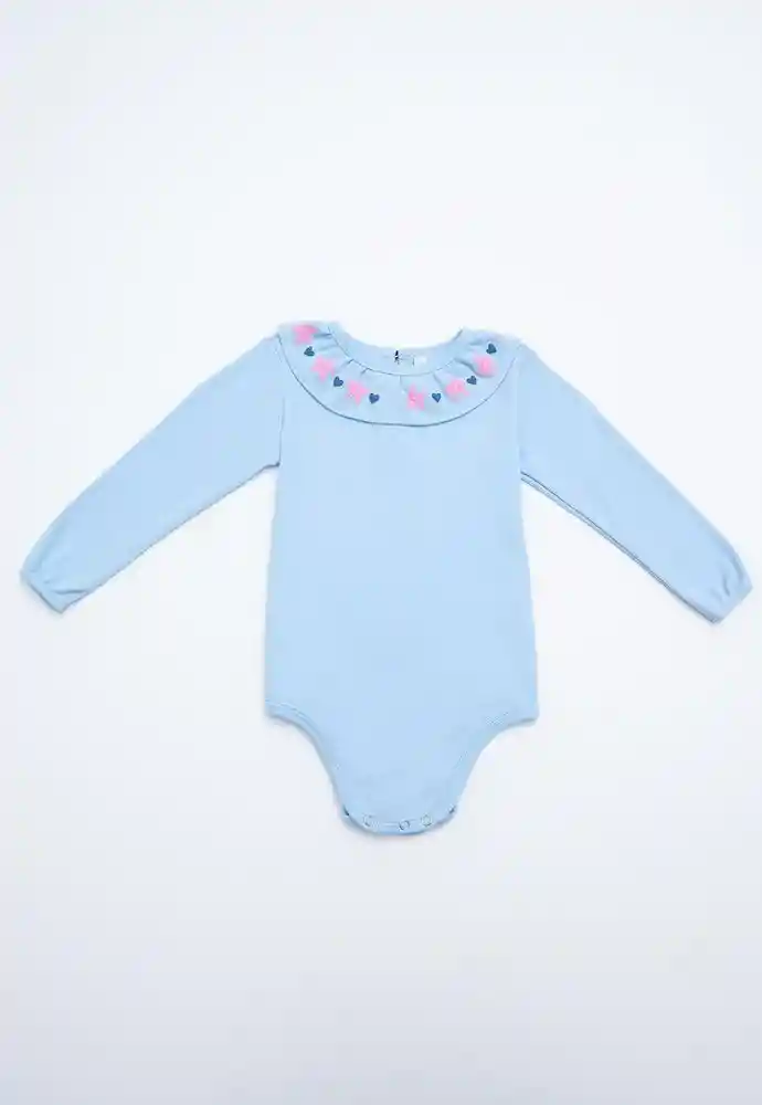 Body Manga Larga Niña 0/3 Meses-azul Clar