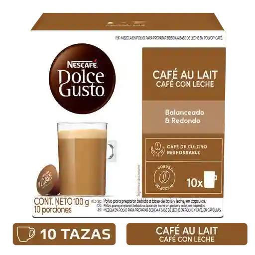 Cápsulas de Café con Leche NESCAFÉ DOLCE GUSTO Au Lait x 100g