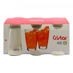 Cristar 6 Vasos Oasis en Vidrio 387 mL 0680Cl6