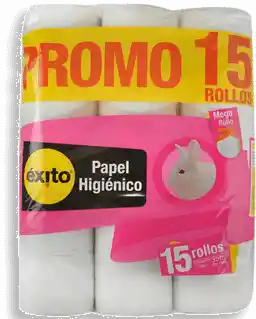  Papel Higienico Promo 15 Rollos Exito 