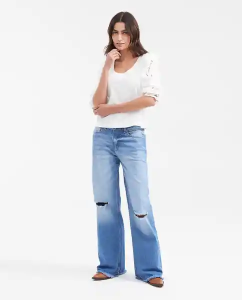 Camisa Embroidery Poplin Crudo Prístino Claro Talla S Chevignon