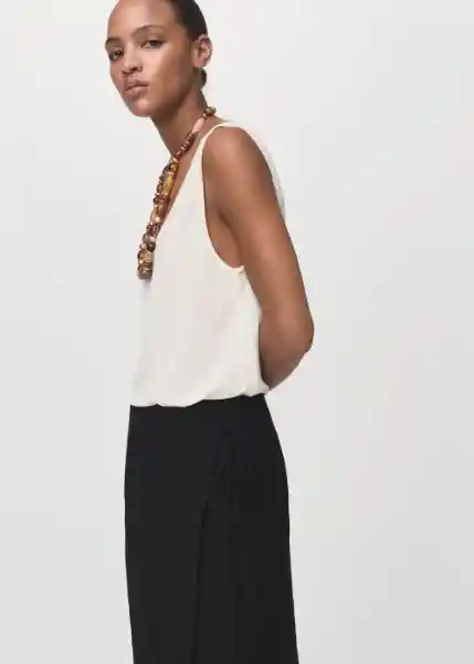 Falda Sebas Negro Talla 38 Mujer Mango