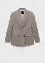 Blazer Americana Charlott Marrón Talla S Mujer Mango