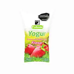 Yogur Entero Fresa Colanta Bolsa x 200 g