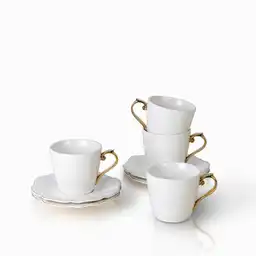 Set Pocillo y Plato Gold Capacidad 180 mL Ambiente Gourmet