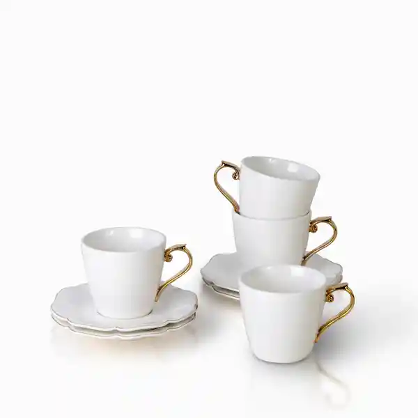 Set Pocillo y Plato Gold Capacidad 180 mL Ambiente Gourmet