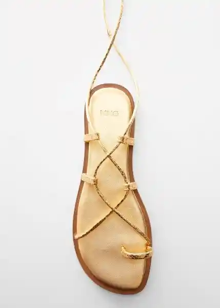 Sandalias Gozo1 Oro Talla 35 Mujer Mango