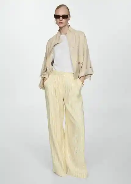 Camiseta Lint Blanco Talla S Mujer Mango