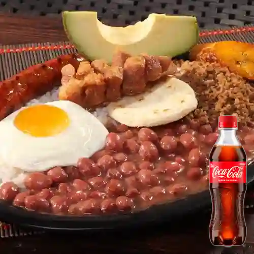 Combo Bandeja Paisa + Coca Cola Original 400 ml