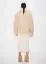 Abrigo Flor Crudo Talla M Mujer Mango