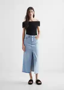 Falda Midi Skirt Tejano Claro Talla 18 Teen Niñas Mango