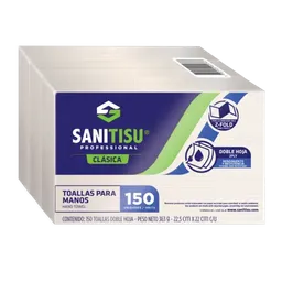 Sanitisu Toalla de Papel Blanca Doblada en Z