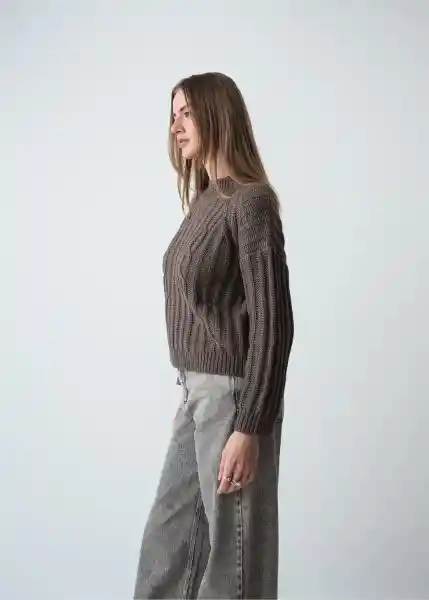 Tejido Mujer Gris Cable Talla S Naf Naf